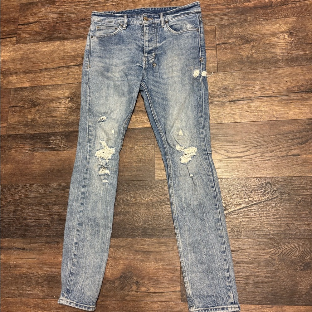 Ksubi Blue Denim Jeans with Light Grey Pocket Lining